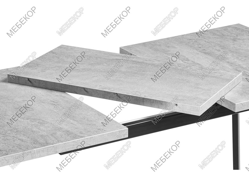 Стол деревянный Колон Лофт 120 32 мм бетон / черный матовый Woodville