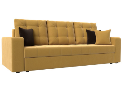 Диван прямой Ливерпуль Желтый/Коричневый