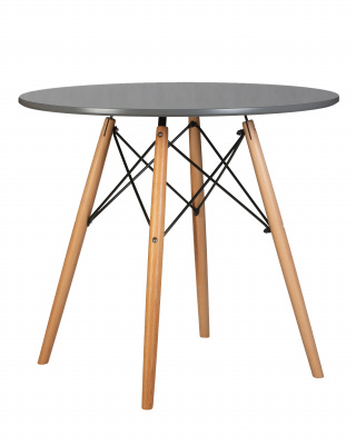 Стол обеденный DOBRIN CHELSEA`80, ножки светлый бук, столешница тёмно-серый (GR-04)