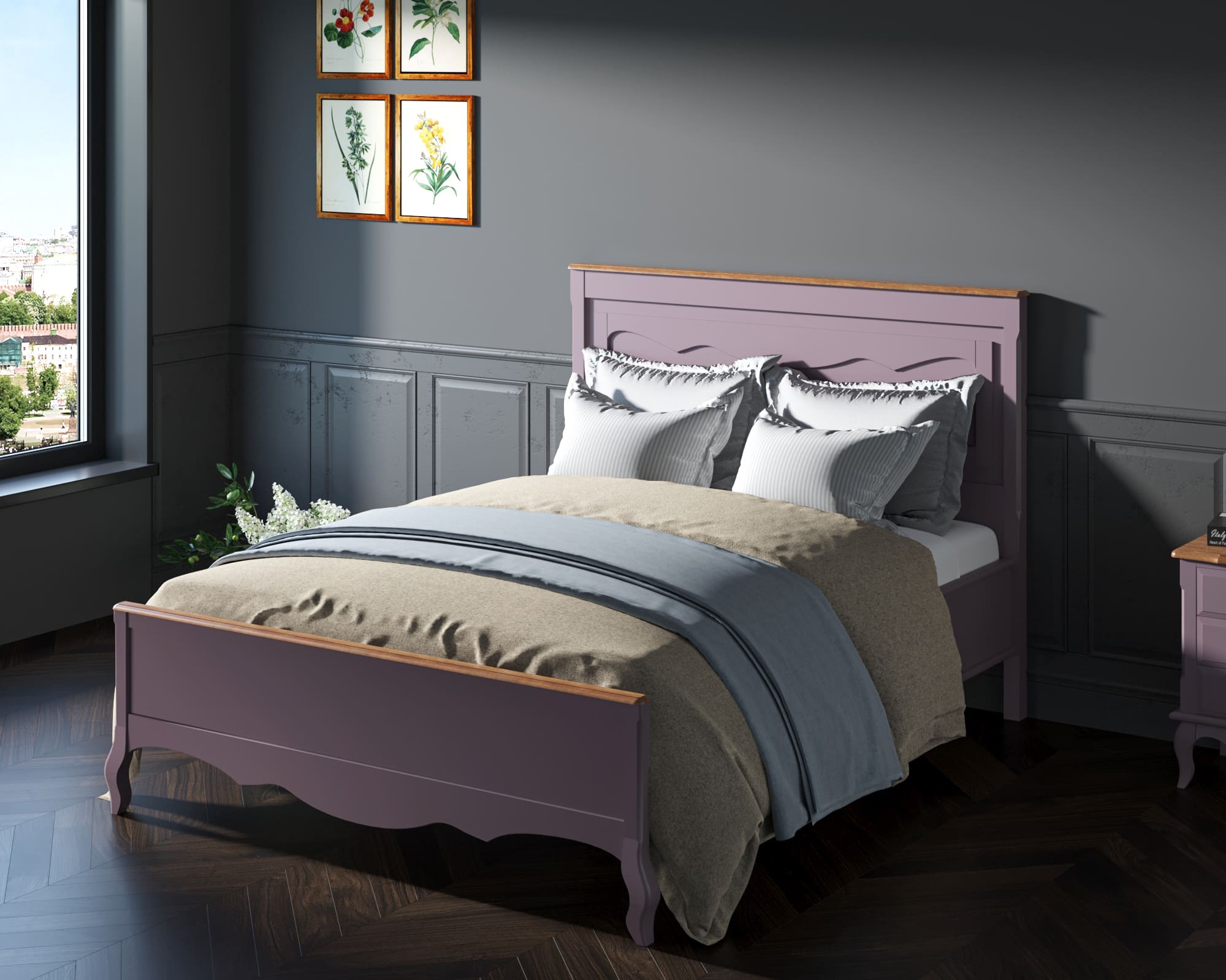 Дизайнерская кровать "Leontina Lavanda" 160x200 арт ST9341/16L Этажерка