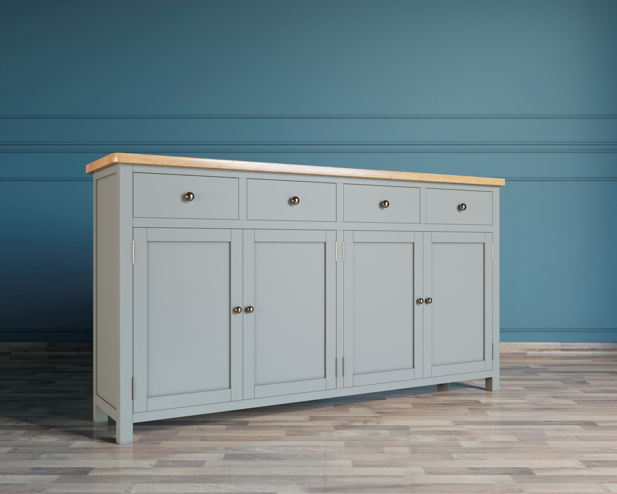 Комод "Jules Verne" 4 ящика 4 дверки серый арт JV37ETGG Этажерка