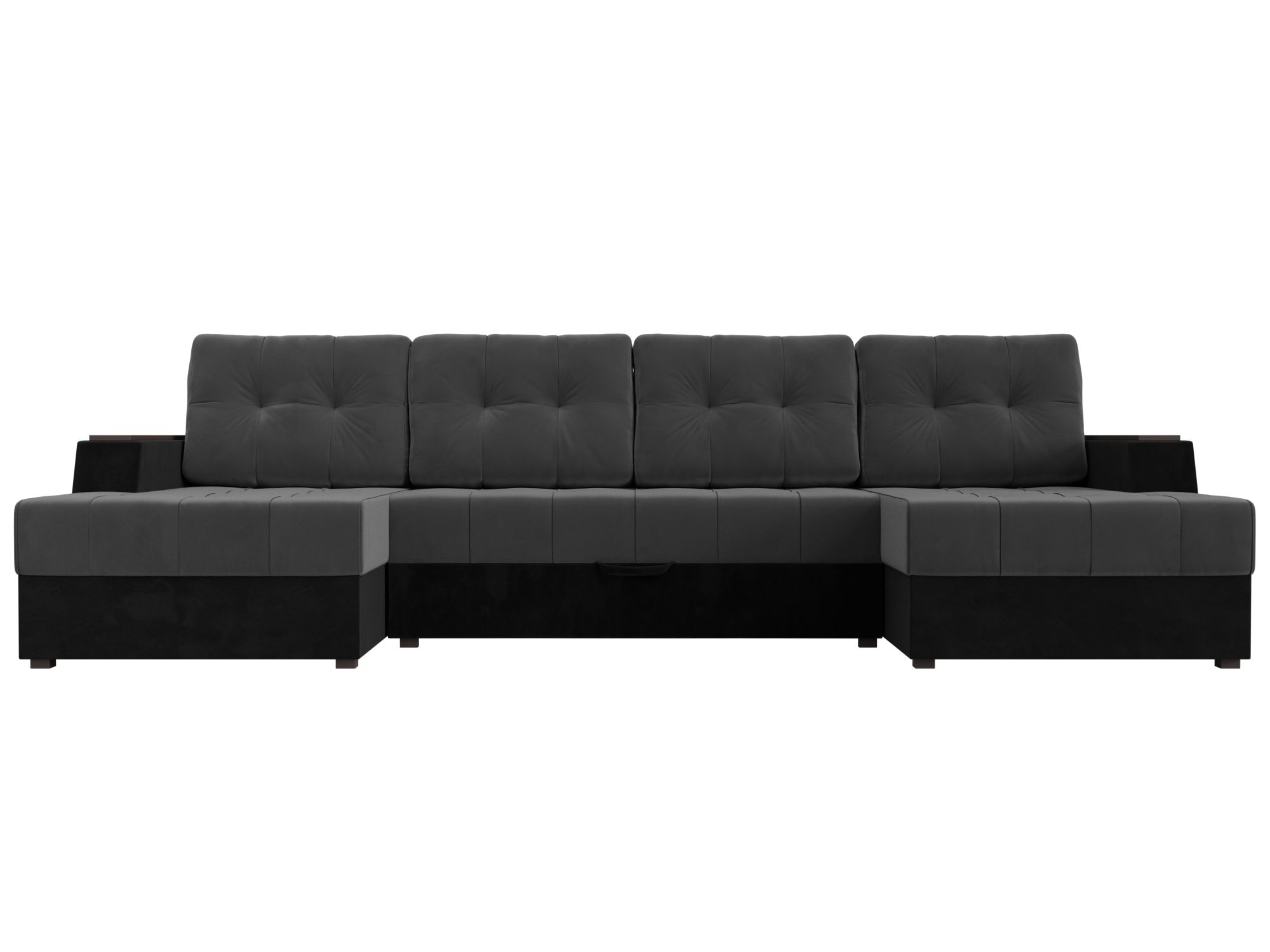 П-образный диван Эмир черный\серый
