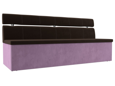 Кухонный прямой диван Классик Коричневый\Сиреневый