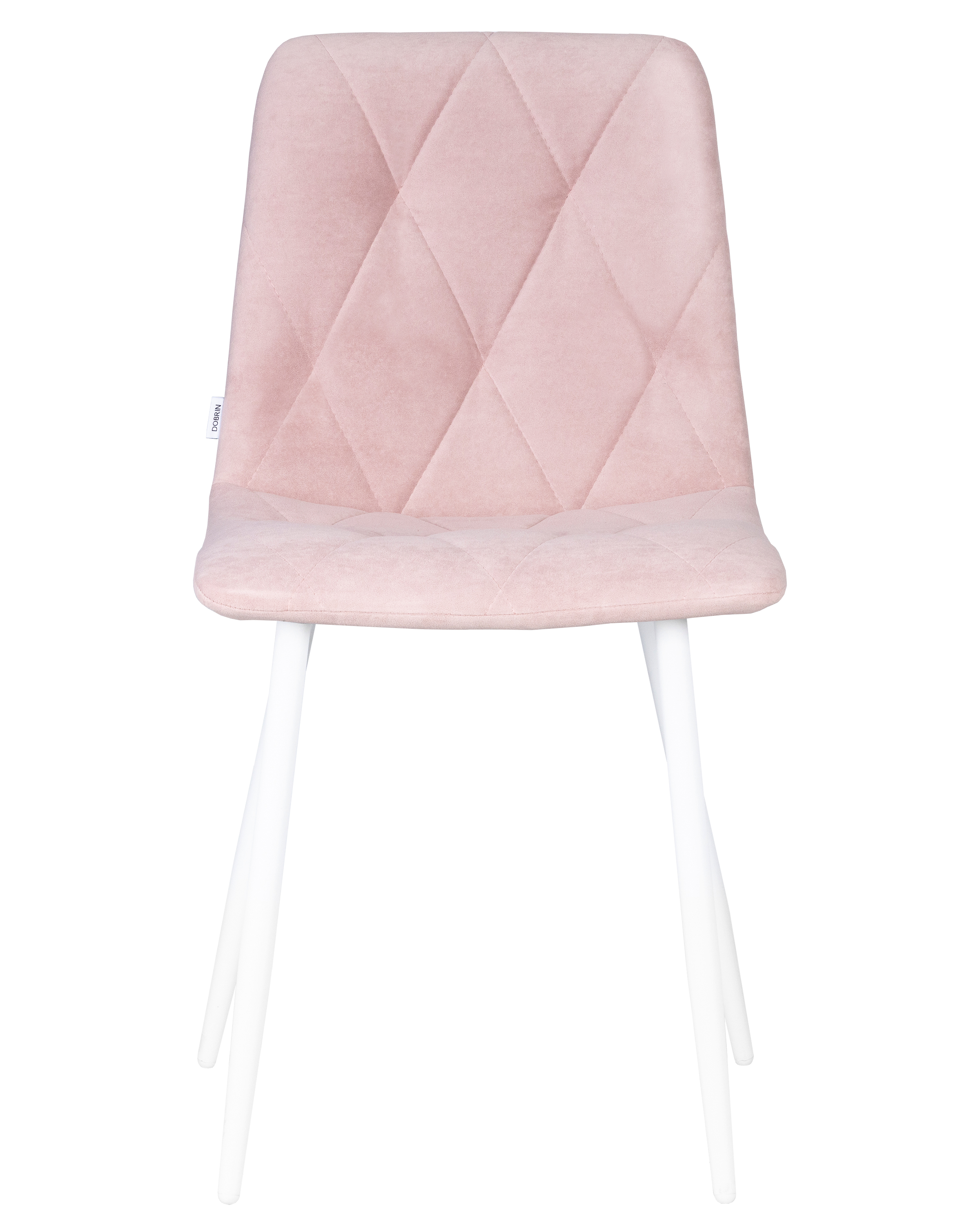 Стул обеденный DOBRIN CHILLY ROMBO, Розовый Simple 03, основание белый