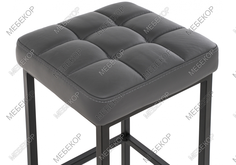 Барный стул Лофт кожзам темно-серый / черный матовый Woodville