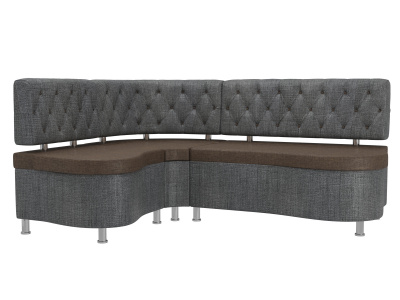 Кухонный угловой диван Вегас левый угол Коричневый\Серый