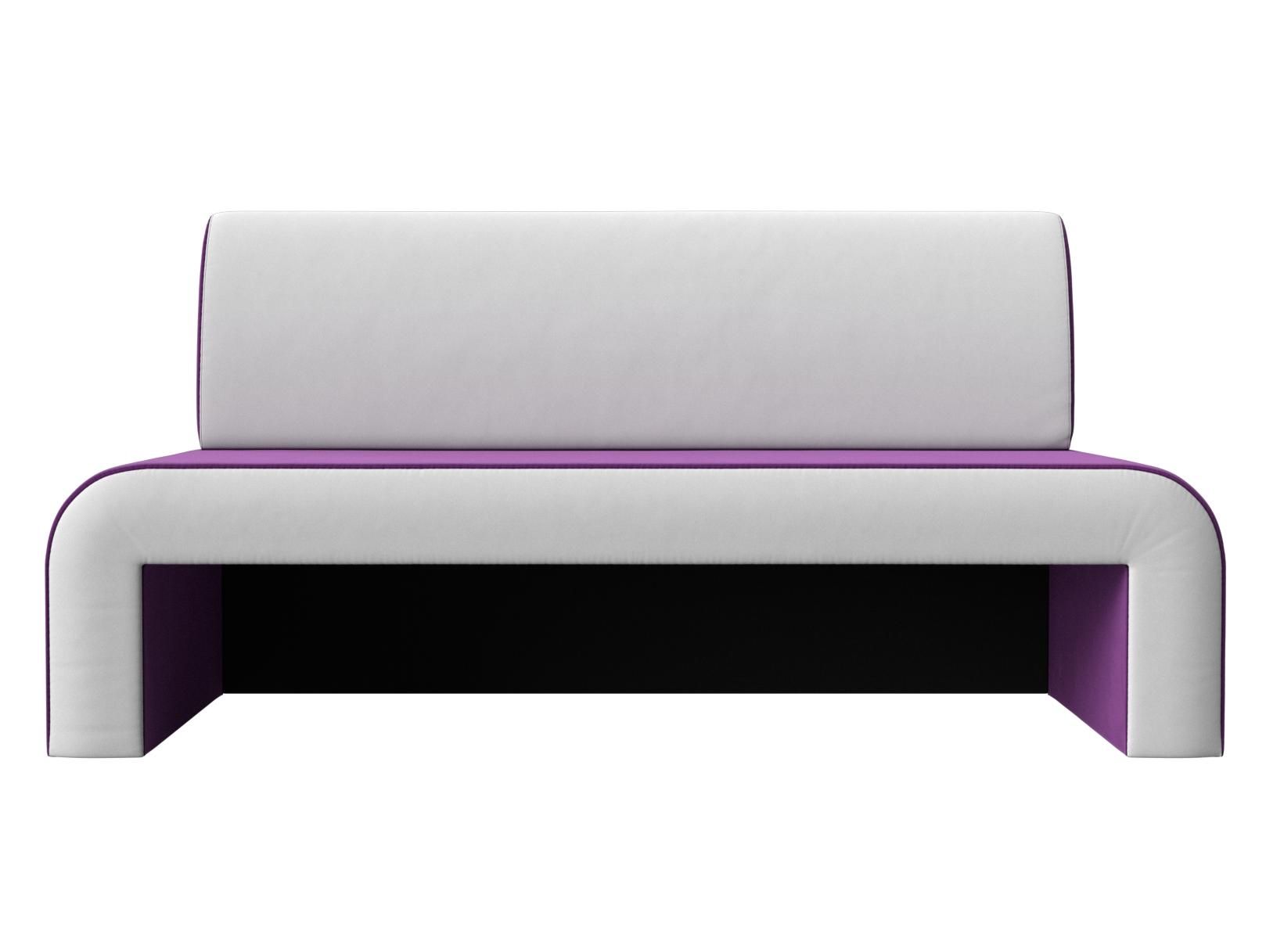 Кухонный прямой диван Кармен Фиолетовый\Белый