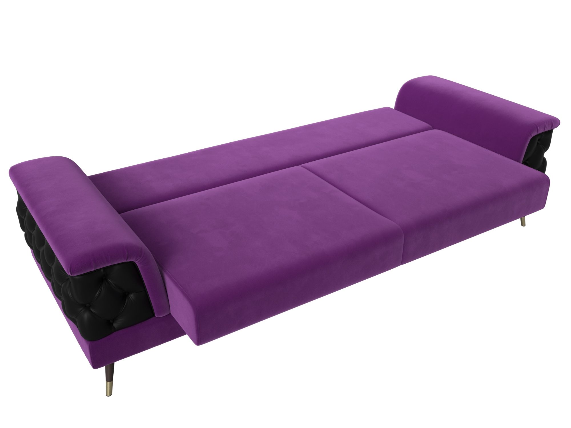 Прямой диван Лига-023 Фиолетовый\Черный
