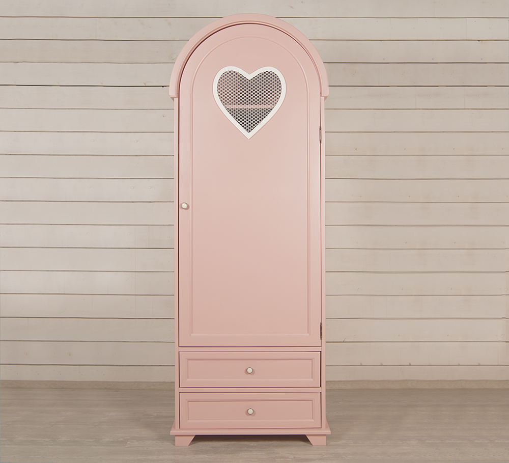 Шкаф одностворчатый "Adelina" в розовом цвете Этажерка