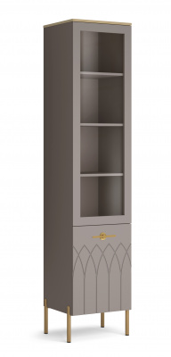 Витрина 450 левая (мокко, силк анис) Капри 2 Кураж