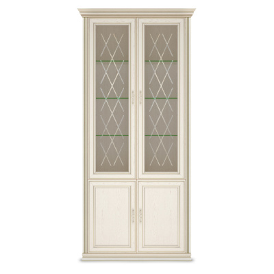 Шкаф 4-х дверный (2 стеклодвери) «Венето» Кураж