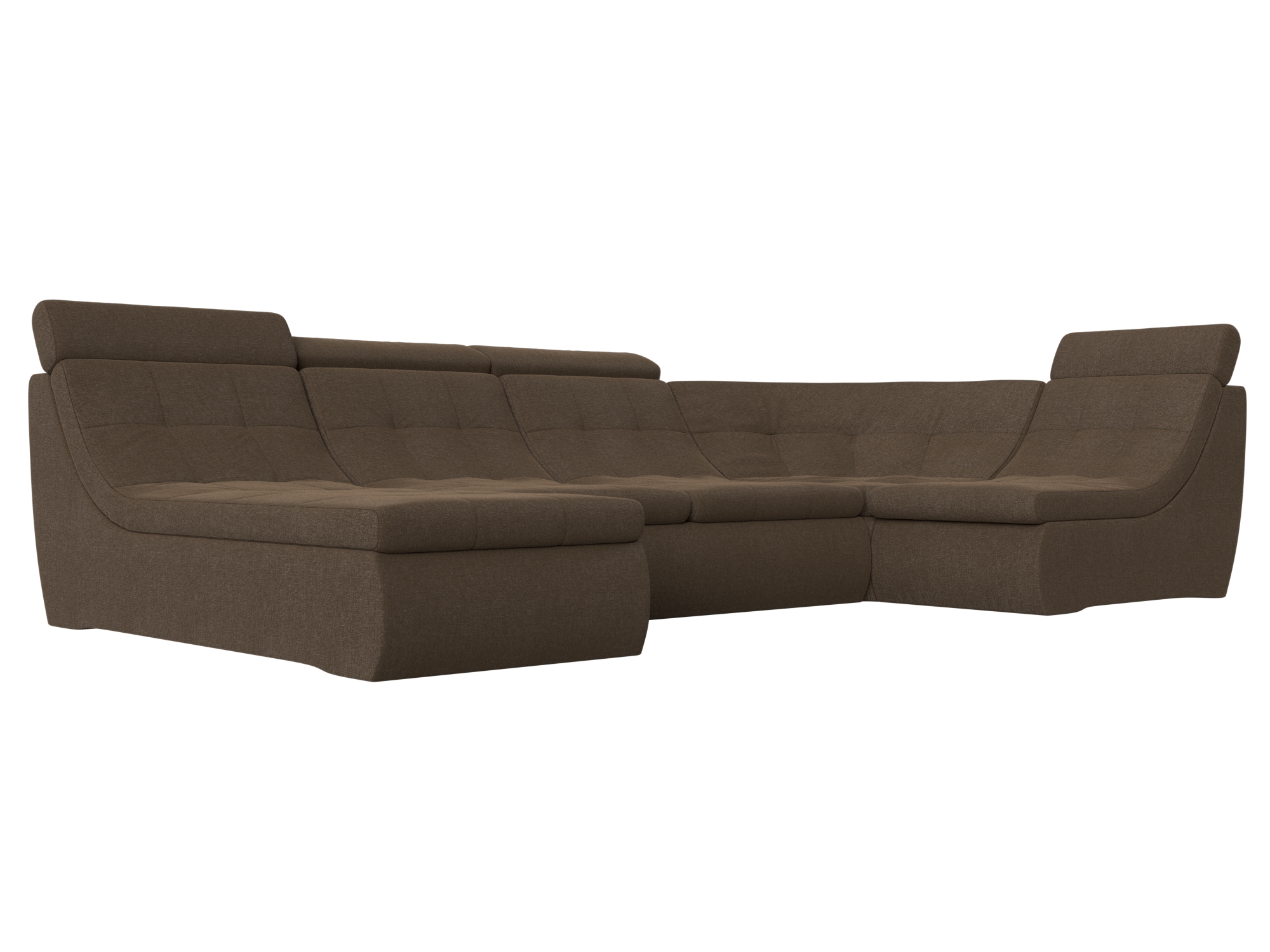 П-образный модульный диван Холидей Люкс Коричневый