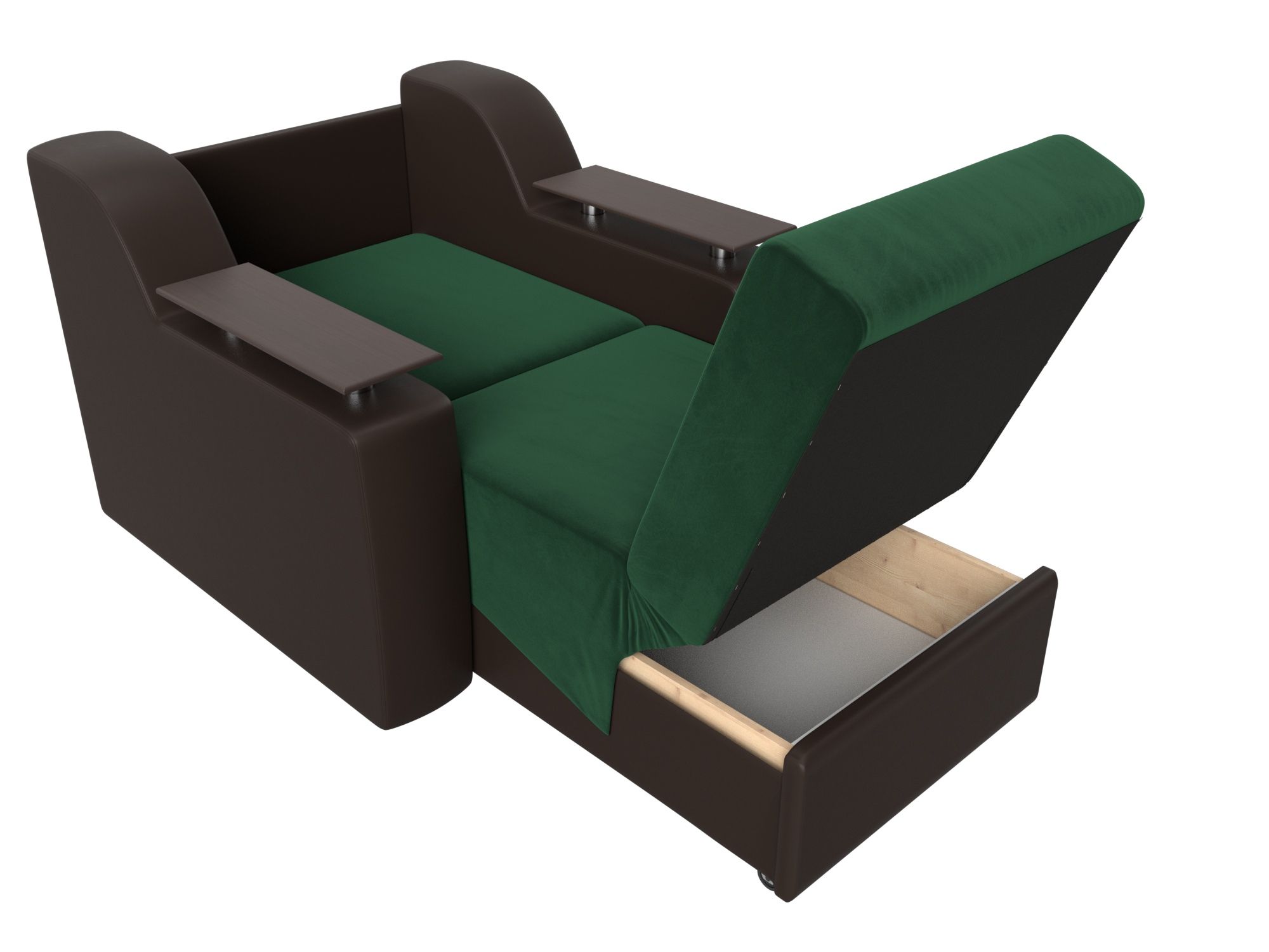 Кресло-кровать Сенатор 80 Зеленый\Коричневый
