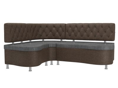 Кухонный угловой диван Вегас левый угол Серый\Коричневый