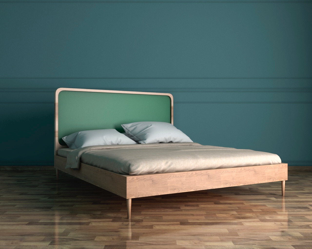 Кровать в Скандинавском стиле "Ellipse" 160*200 арт EL16G Этажерка