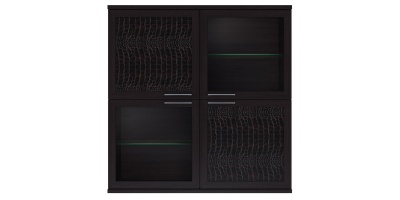 Полка 4-х дверная (2 стеклодвери) «Парма Люкс» Кураж