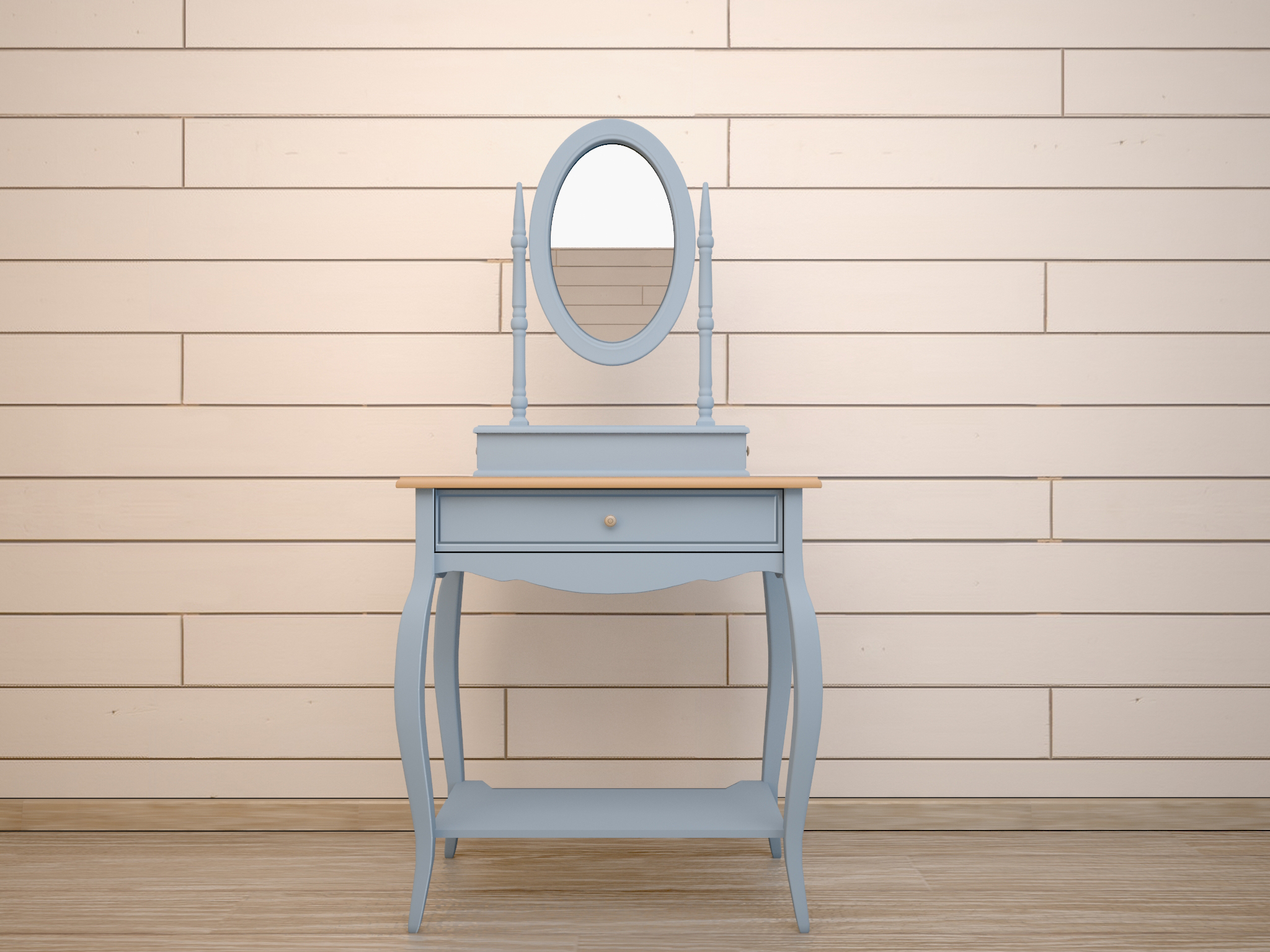 Туалетный столик "Leontina Blue" с зеркалом Этажерка