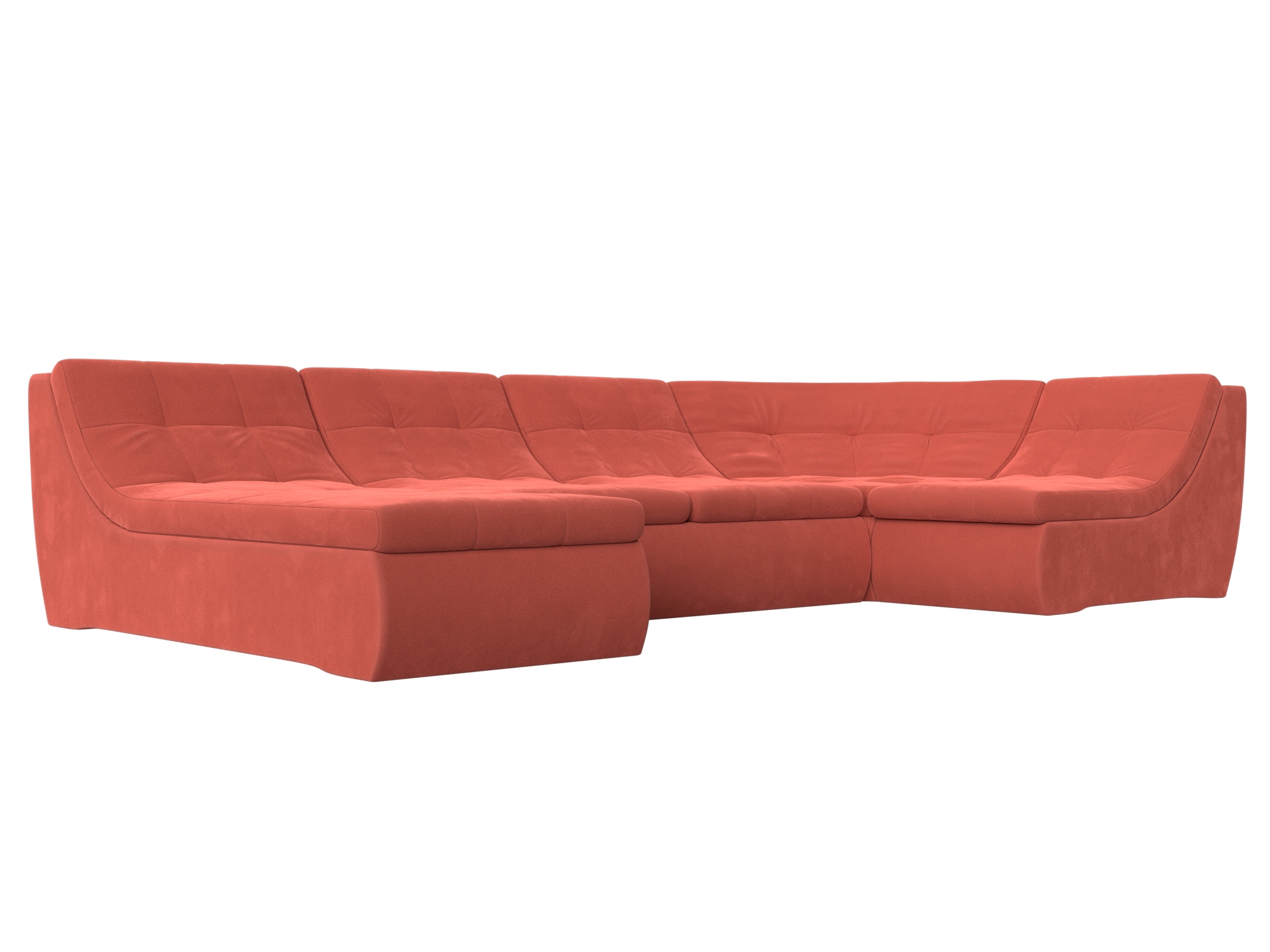 П-образный модульный диван Холидей Коралловый