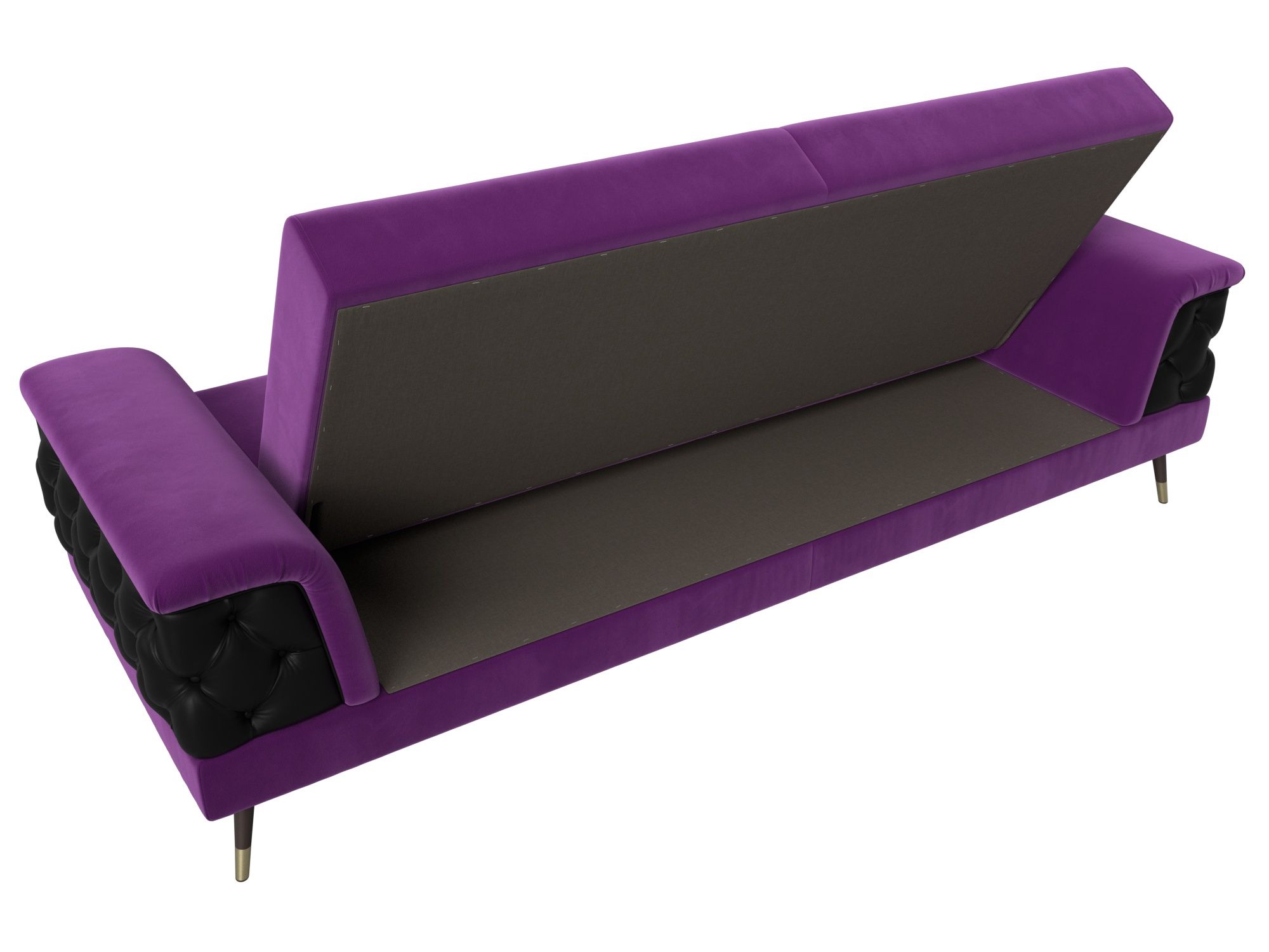 Прямой диван Лига-023 Фиолетовый\Черный