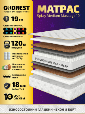 Матрас GODREST Splay Medium Massage 19