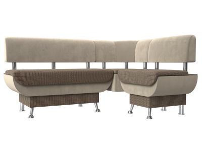 Кухонный угловой диван Альфа правый угол Корфу 03\бежевый