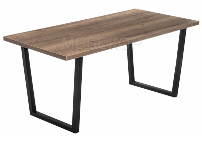 Стол деревянный Эльпатия 150 дуб велингтон / черный матовый Woodville