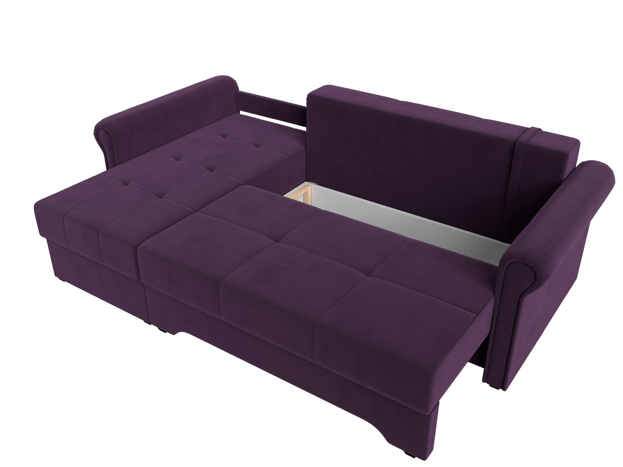 Угловой диван Леон левый угол Фиолетовый