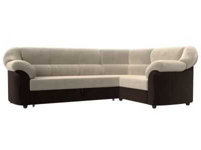 Диван угловой Карнелла правый угол Бежевый\Коричневый
