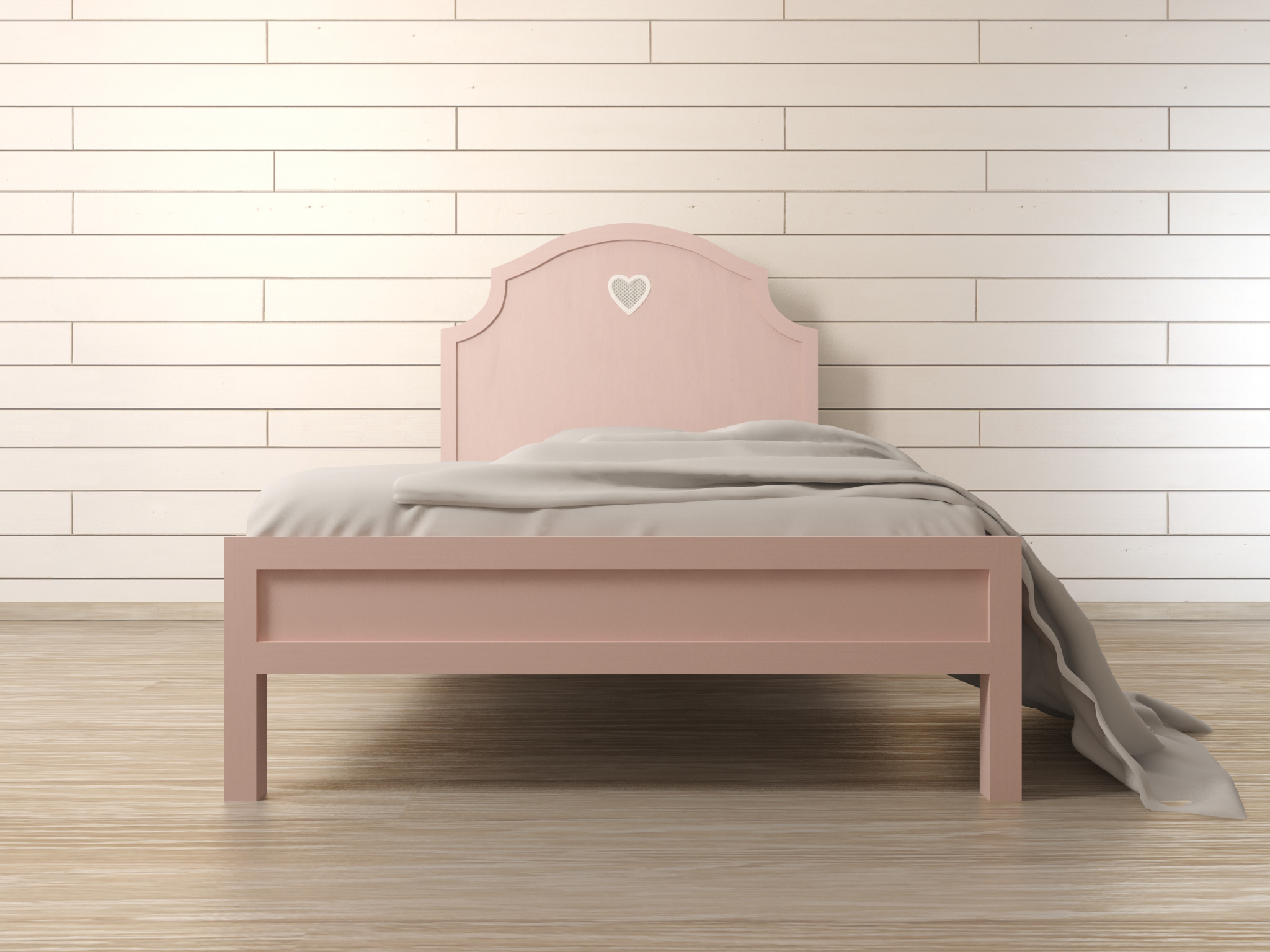 Кровать в стиле Прованс "Adelina" в розовом цвете Этажерка