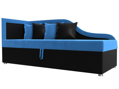 Детский диван Дюна левый угол Голубой\Черный