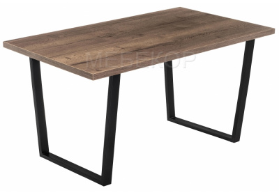 Стол деревянный Эльпатия 130 дуб велингтон / черный матовый Woodville