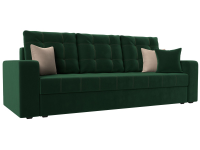 Диван прямой Ливерпуль Зеленый/бежевый