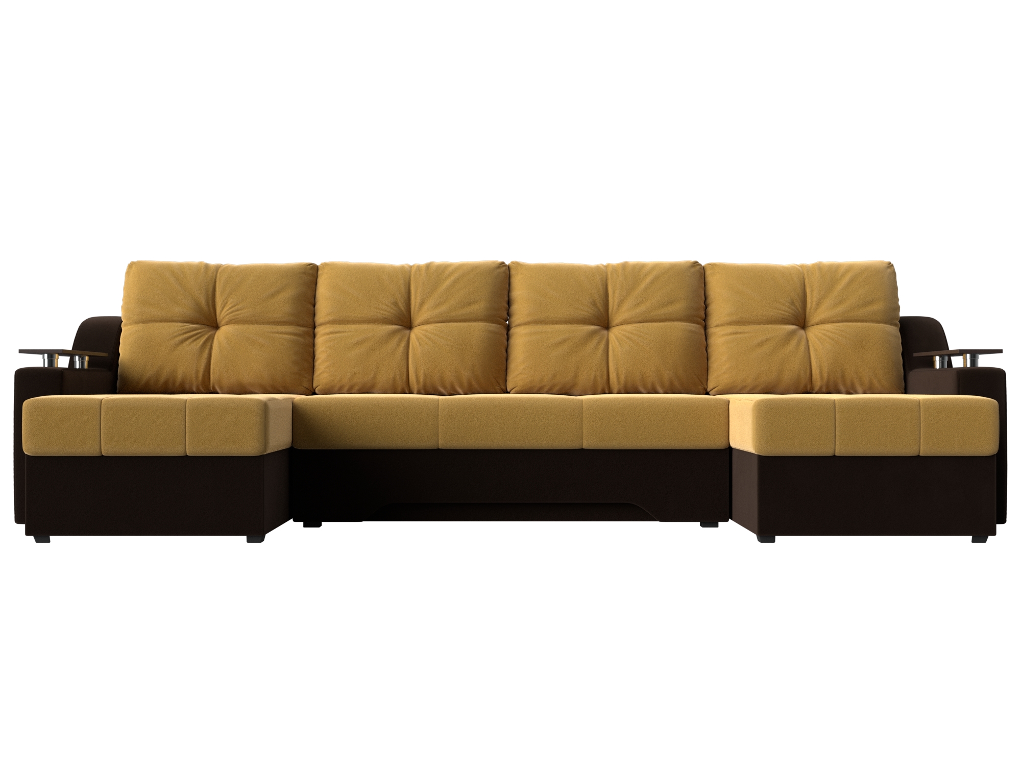 П-образный диван Сенатор Желтый\коричневый