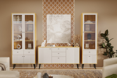 Стенка в гостиную Вега Саксония (комплект 9) Кураж