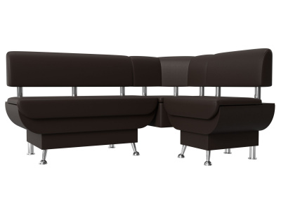 Кухонный угловой диван Альфа правый угол Коричневый