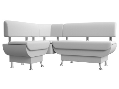 Кухонный угловой диван Альфа левый угол Белый