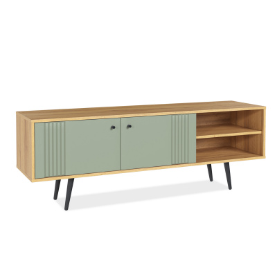 Тумба под ТВ 1500 с нишей (серо-зеленый) Вега Саксония Кураж