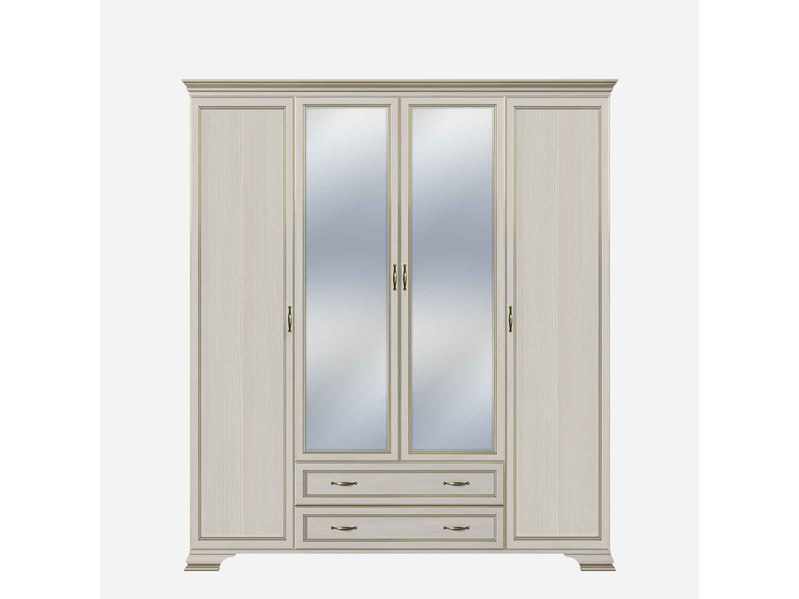Шкаф четырехдверный (корпус, боковые двери в комплекте) Сиена Кураж