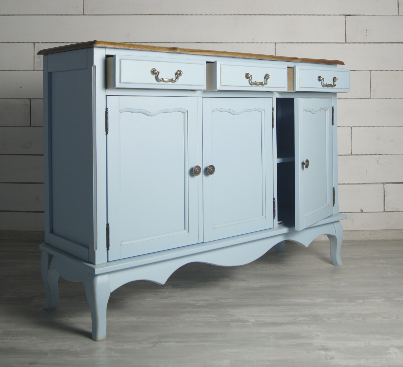 Комод "Leontina Blue" (3 ящика и 3 двери) арт ST9344B Этажерка Комод "Leontina Blue" (3 ящика и 3 двери) арт ST9344B Этажерка