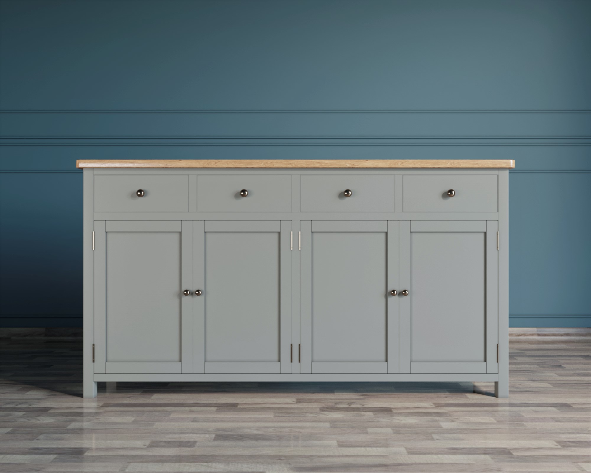 Комод "Jules Verne" 4 ящика 4 дверки серый арт JV37ETGG Этажерка