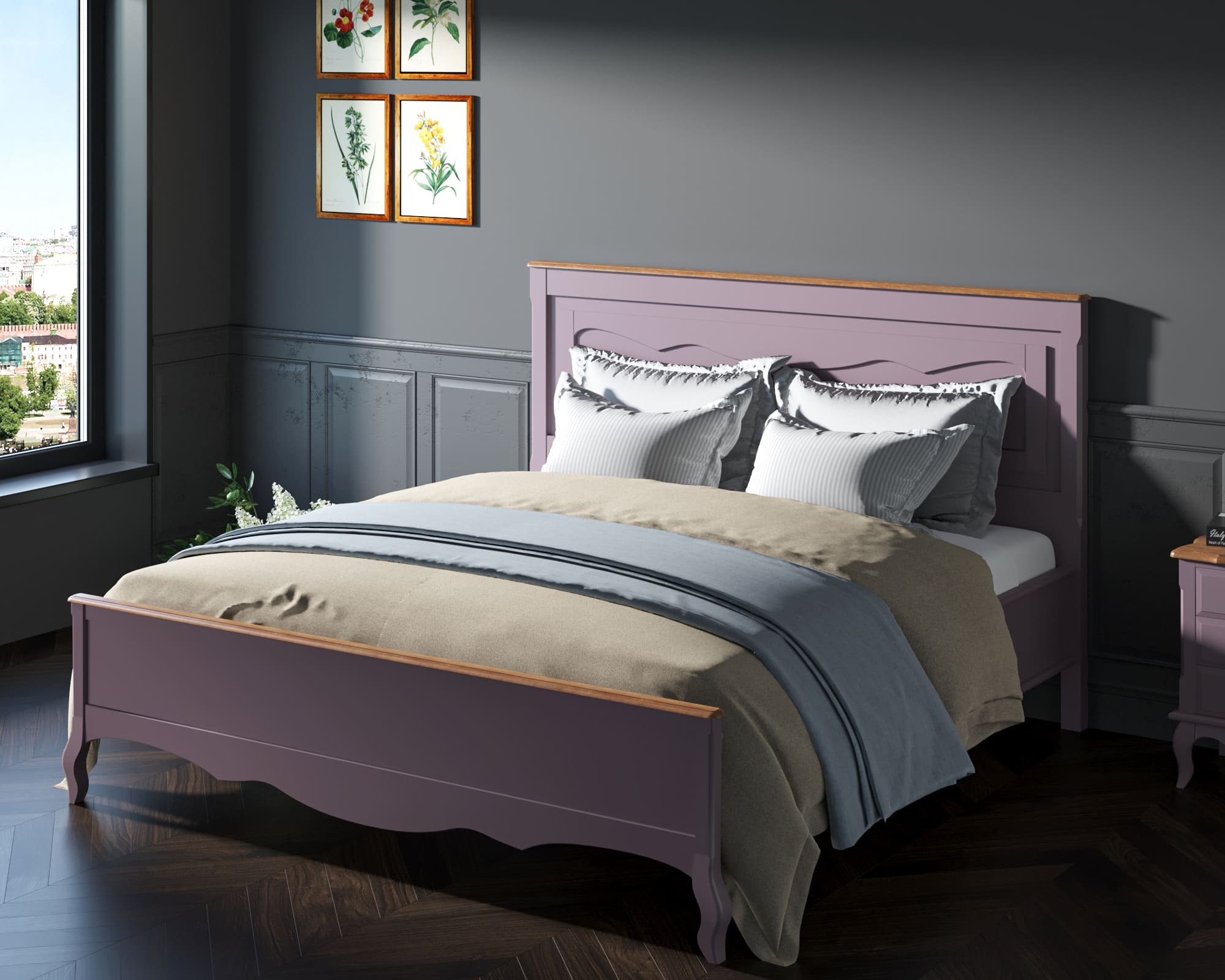 Дизайнерская кровать "Leontina Lavanda" 180x200 арт ST9341/18L Этажерка