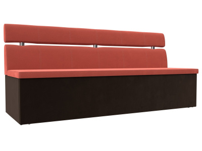 Кухонный прямой диван Классик Коралловый\Коричневый