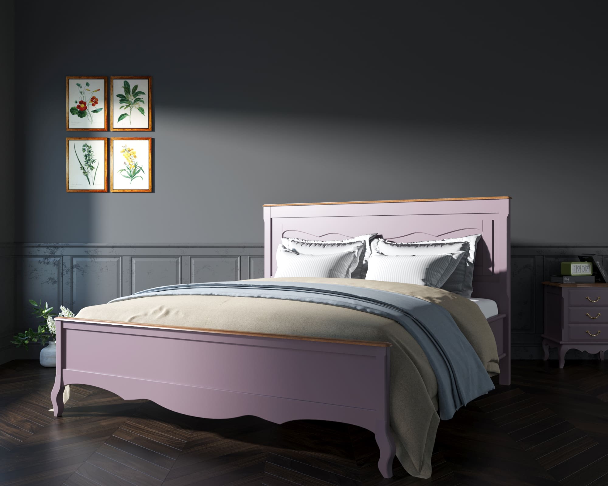 Дизайнерская кровать "Leontina Lavanda" 180x200 арт ST9341/18L Этажерка