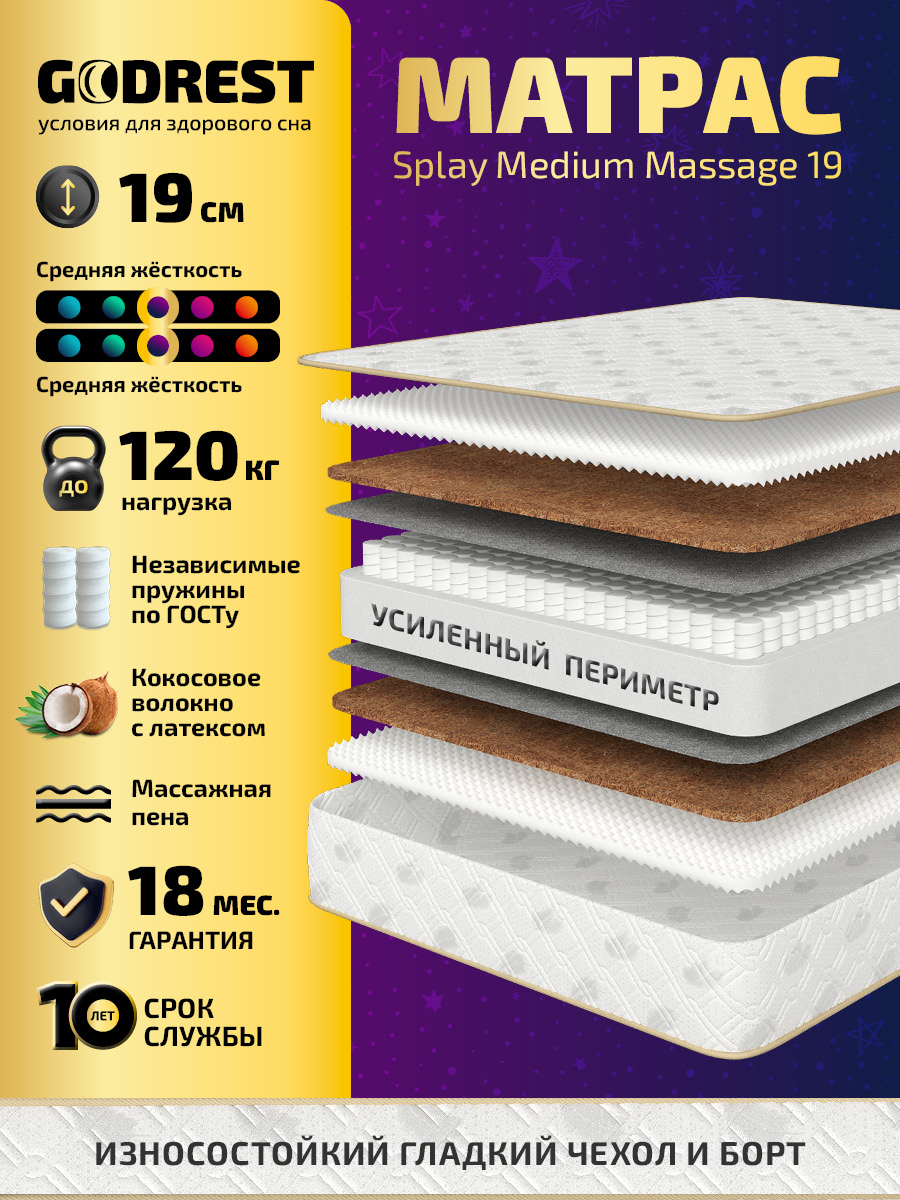 Матрас GODREST Splay Medium Massage 19