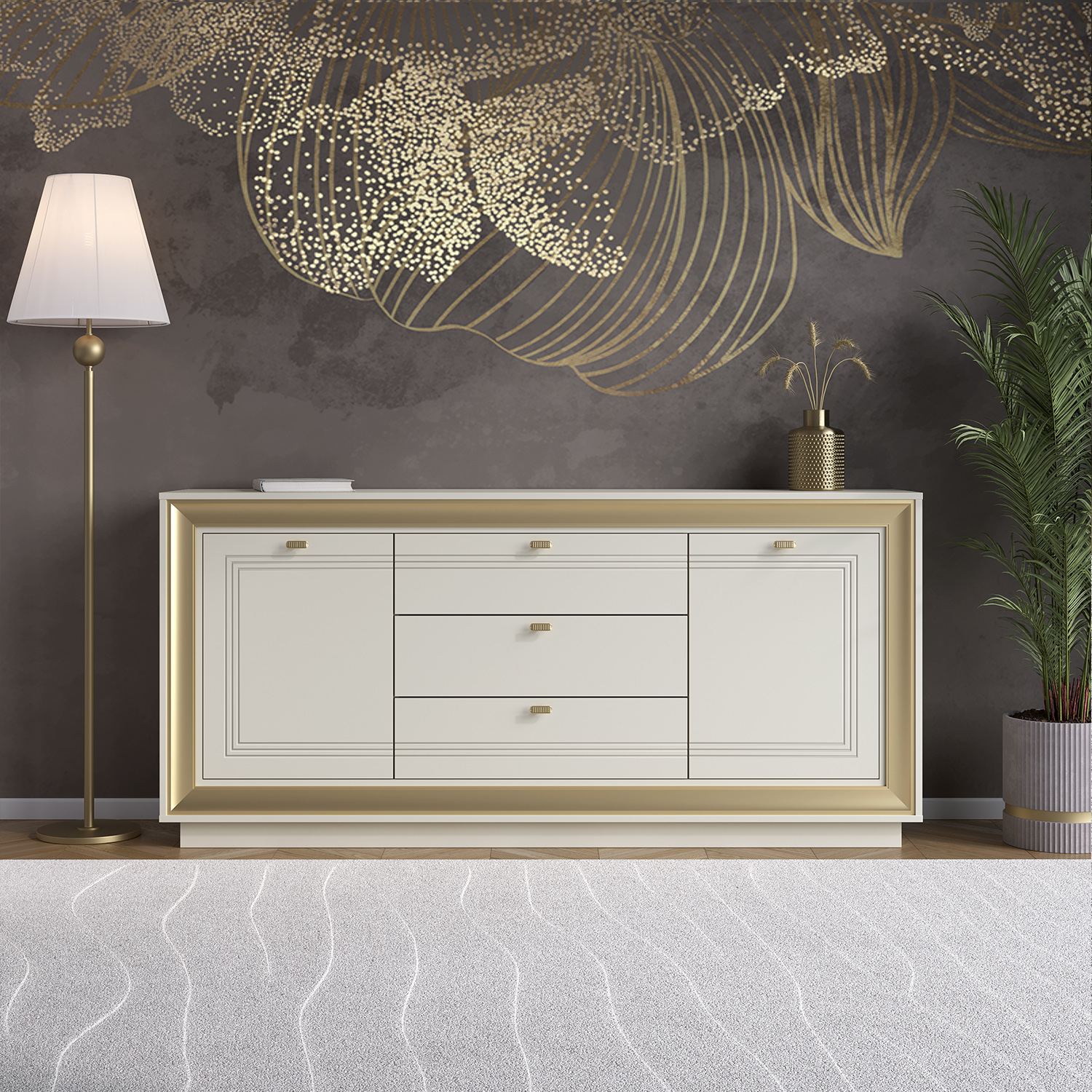 Комодино 1800 (зефир, миндаль и золото) «Прато» Кураж