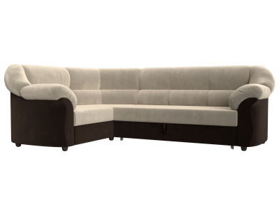 Диван угловой Карнелла левый угол Бежевый\Коричневый