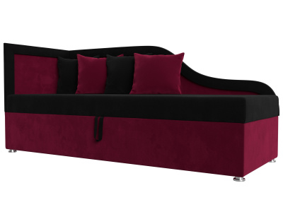 Детский диван Дюна левый угол Черный\Бордовый