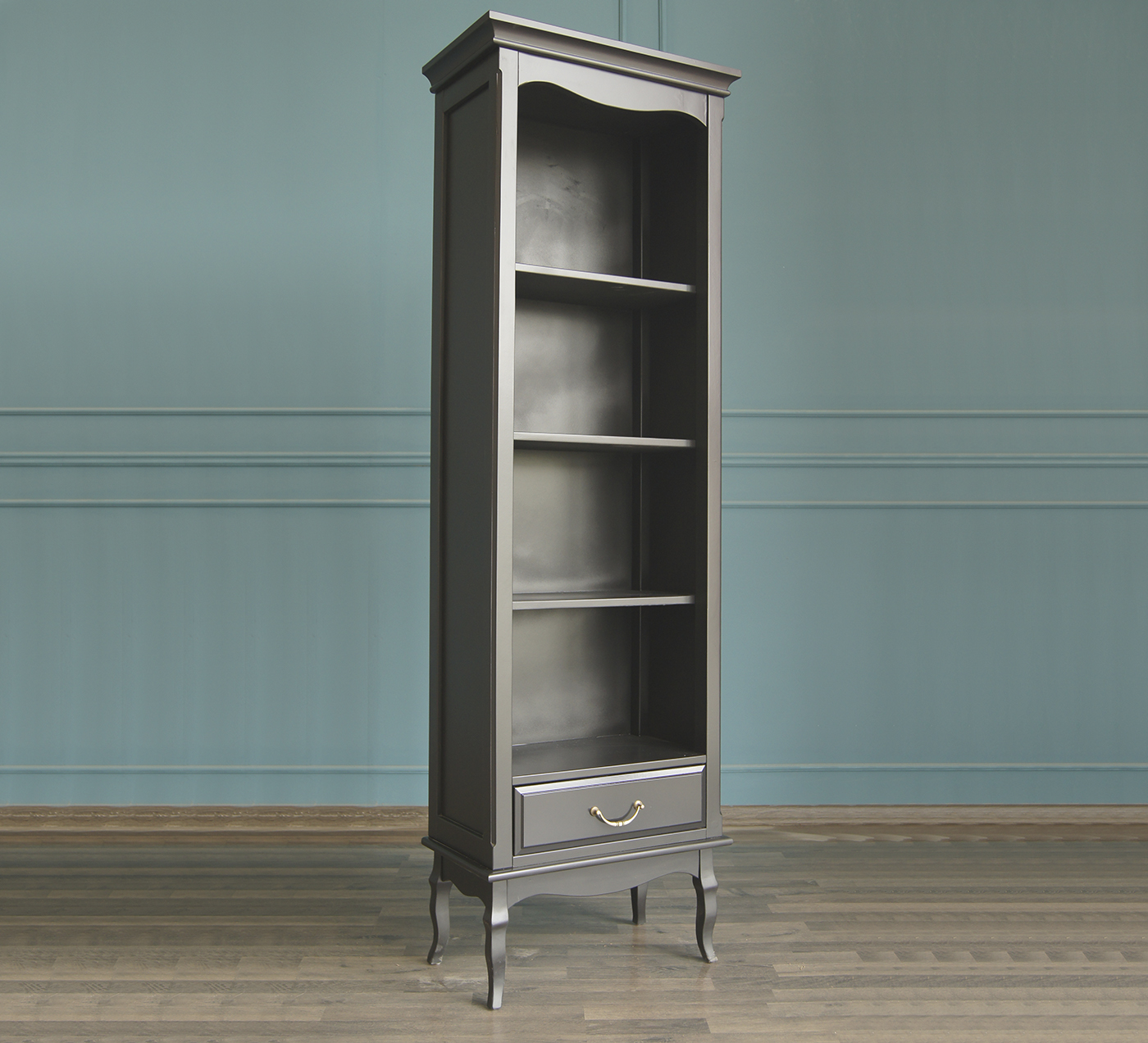 Стеллаж "Leontina Black" узкий арт GS27BLK Этажерка