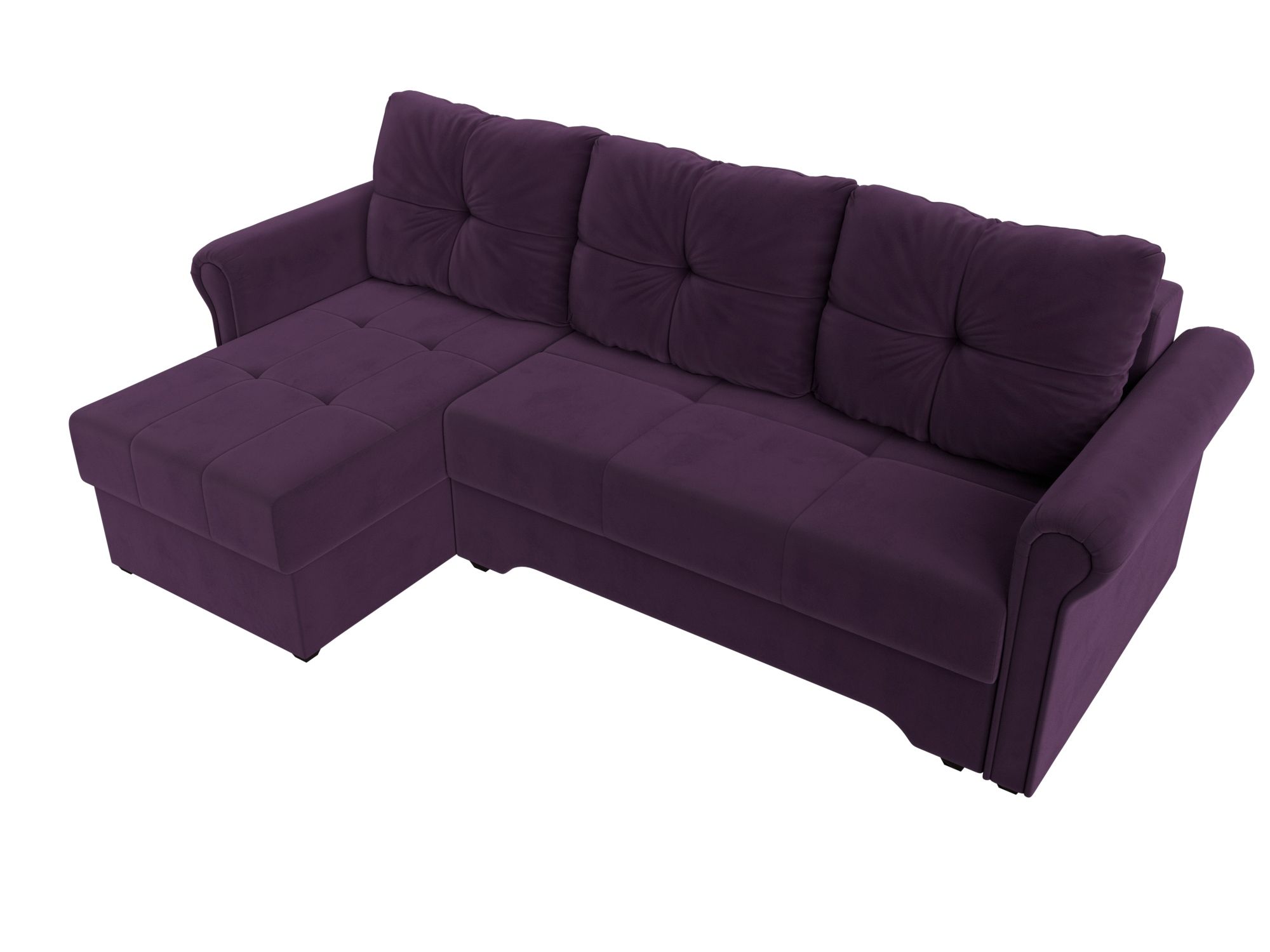 Угловой диван Леон левый угол Фиолетовый