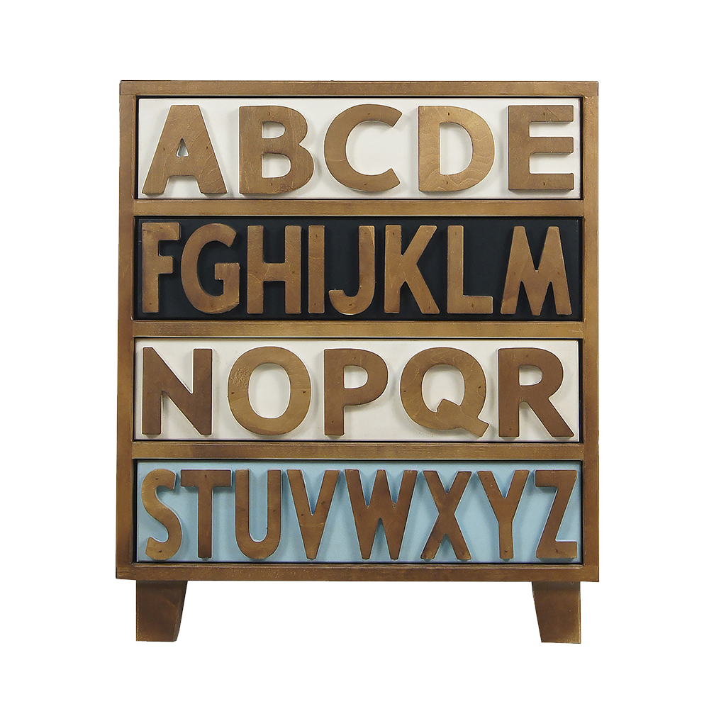 Маленький комод "Alphabeto Birch" (4 ящика) Этажерка